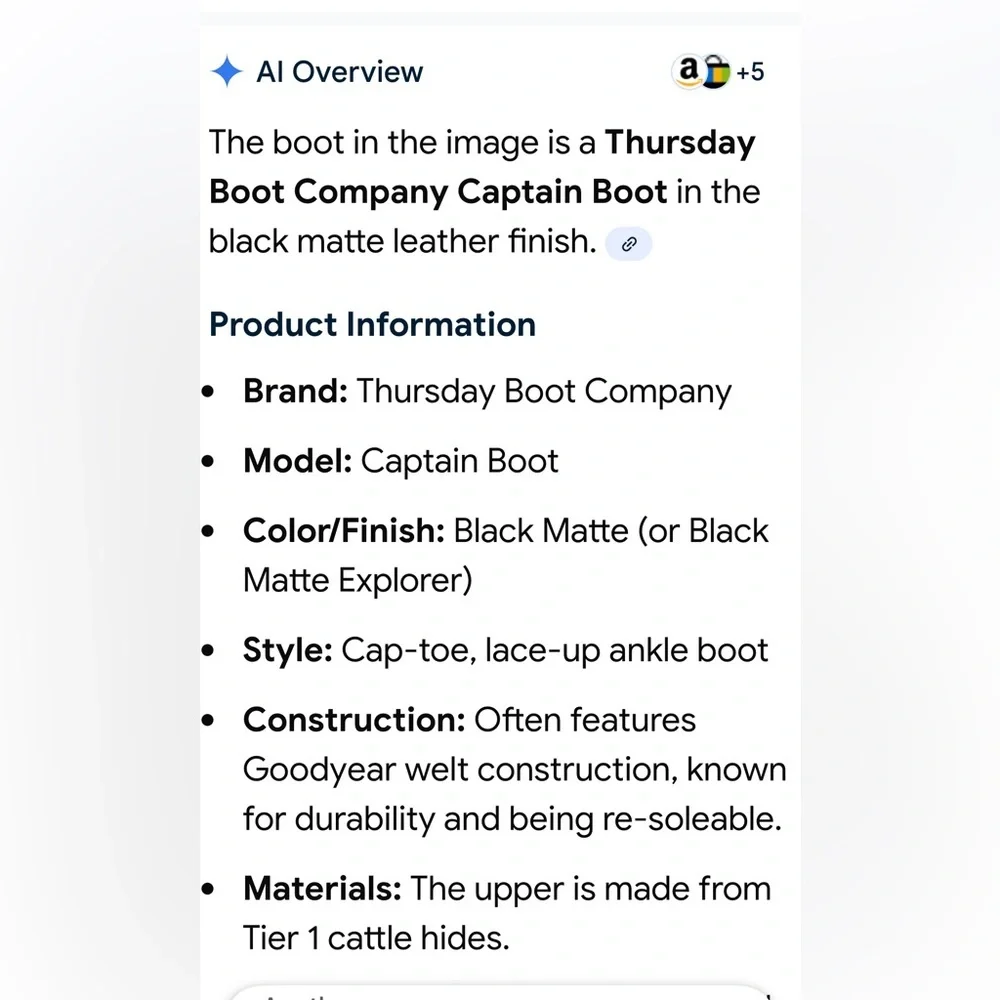 Thursday Captain Black Leather Boots Size 8